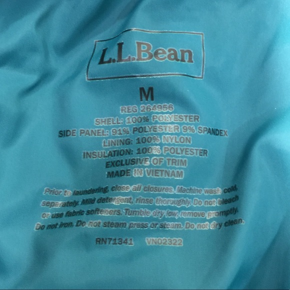 L.L. Bean Quilted Thinsulate Zip Up Puffer Medium - Picture 7 of 8